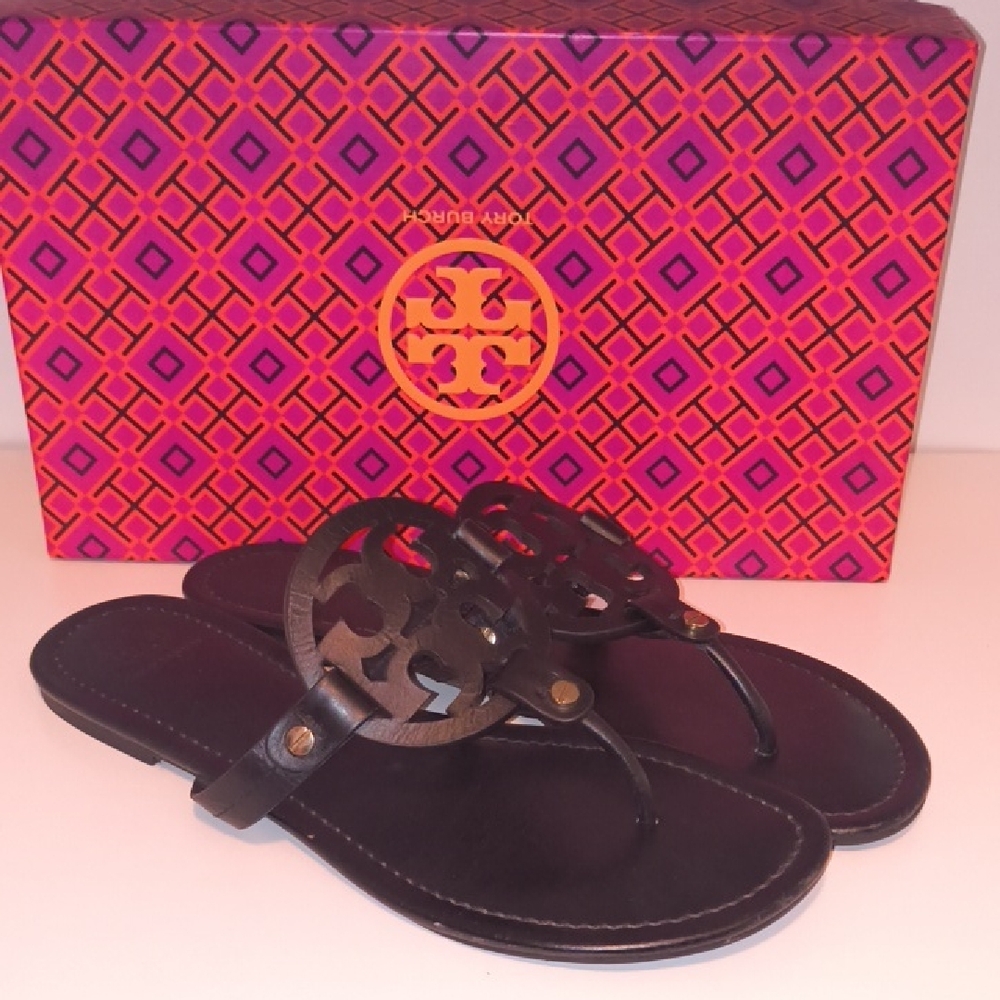 Tory Burch Black Leather Sandals